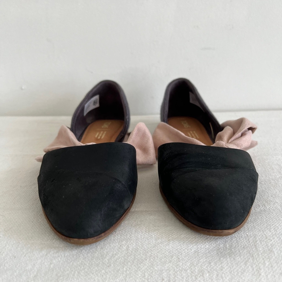 TOMS BALLET Flats, Size 9.5, Black and Pink - Picture 2 of 6